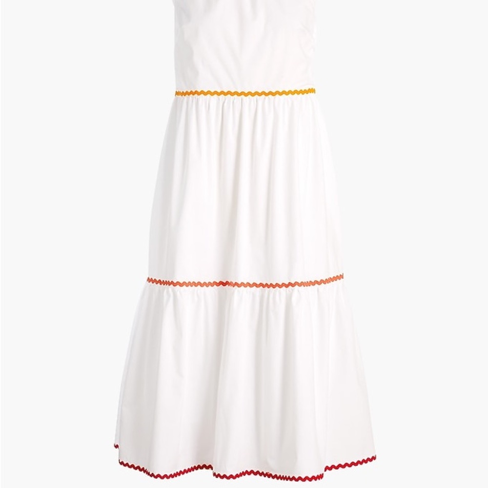 J Crew Tiered Midi Ruffle Rickrack Dress - Picture 4 of 5